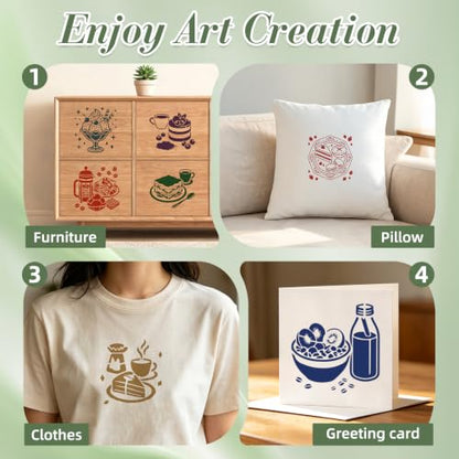 Delicious Stencils for Crafts Reusable 20Pcs Stencils(5.9X5.9 Inch) - color: Delicious