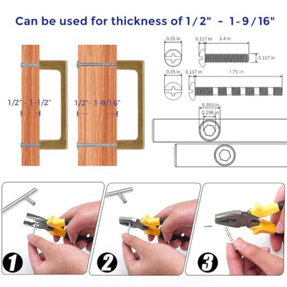 Ravinte Antique Brass Cabinet Handles Solid Square Pulls 3 Inch 10 Pack - size: 3 Inch Hole Center