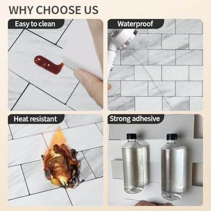 DICOFUN 1 Sheet White Stone Peel and Stick Backsplash Wall Tile, 12"x12" Thick PVC Subway Tile Backsplash for Kitchen and Bathroom - color: White Stone, size: 1 Sheet, 12"x12"x0.12"