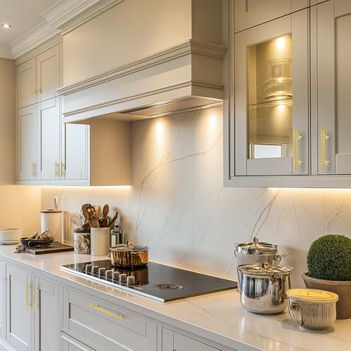 HOME EDIT Gold Cabinet Handles, T-Bar Single Hole, 15 Pack - color: Brushed Brass, size: Single Hole