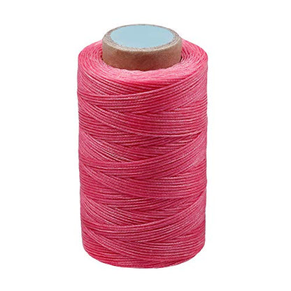 284Yards Waxed Thread for Leather, 0.8mm Waxed Linen Thread, Wax String - color: Light Rose Red