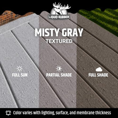 Liquid Rubber Polyurethane Deck Coating - Textured, Misty Grey, 1 Gallon - color: Textured Misty Grey, size: 128 Fl Oz (Pack of 1)