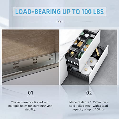 SHUHANG 6 Pair Undermount Drawer Slides 9 inch Soft Close 80 lb Load Capacity Ball Bearing Hidden Bottom Mount Rails Full Extension Runners with Adjustable Locking Devices and Bracket - size: 9 Inch, style: 6 Pair (Silver- Undermount Soft Close)