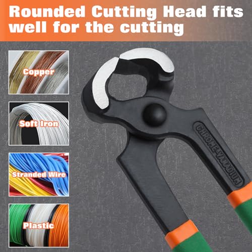End Cutting Pliers 8 Inches PVC Handle, Stiletto Nail Puller Pliers for Women Wire Cutting, Shoe Heel Repair - style: 8" End Cutting Pliers