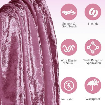 1 Yard 63" Wide Dusty Rose Stretch Crushed Velvet Fabric - color: Dusty Rose, size: 1 Yard