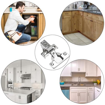 BESTEEL 100 Pack 1/2 inch Overlay Soft Close Cabinet Door Hinges for Kitchen Cabinet Hinge, 100 Degree Opening Angel, Stainless Concealed Kitchen Cabinets Hinge Self Closing with Drilling Tool &Manual - size: 100 PCS
