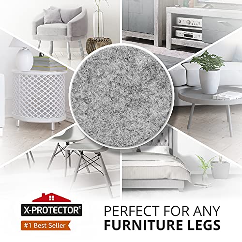 235 pc Gray Felt Furniture Pads X-Protector Huge Quantity of Furniture Pads - size: 235 PCS Gray, Round & Square