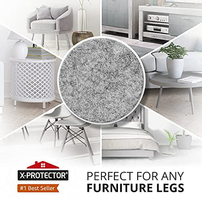 235 pc Gray Felt Furniture Pads X-Protector Huge Quantity of Furniture Pads - size: 235 PCS Gray, Round & Square