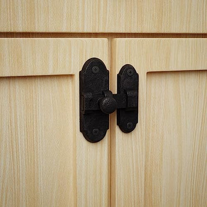 Renovators Supply Manufacturing Slide Bolt Latch 2.2 in. Black Wrought Iron Ball Tip Style Slide Bolt with Mounting Hardware Pack of 2 - size: Pack of 2
