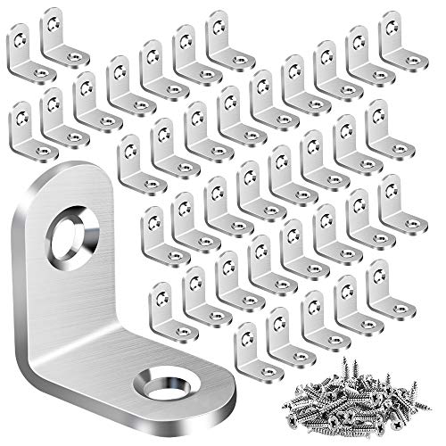 Vicuna R 40PCS L Bracket Corner Brace, Stainless Steel Corner Bracket - color: Silver, size: 20 mm