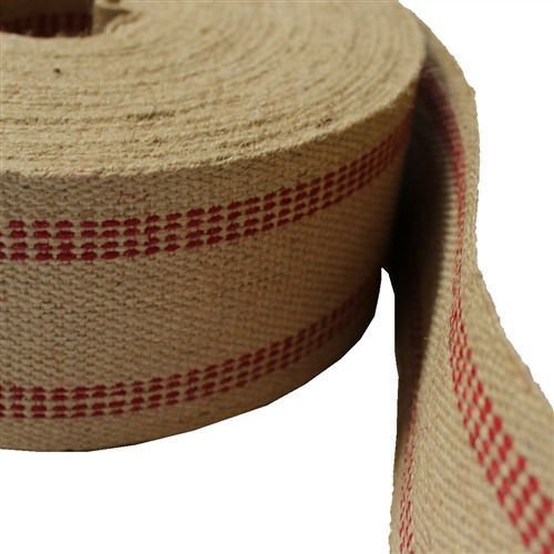 B.C. Upholstery 3.5" LMC Jute Red Line Webbing - 10 Yards