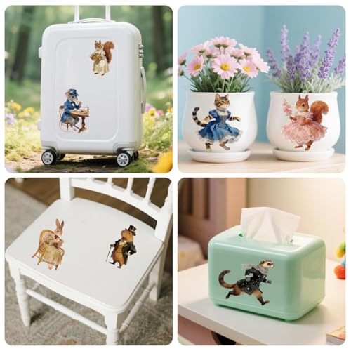 Peacoblue Victorian Animals Rub On Transfers for Furniture Craft 6"x12" - style: Retro Victorian Animals