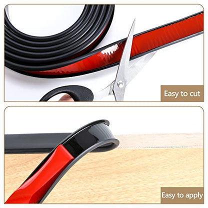 16 ft Flexible Self Adhesive Veneer Edge Banding Peel and Stick Veneer Edge Trim Collapsible Edge Guards (Black, 3/4 inch) - color: Black