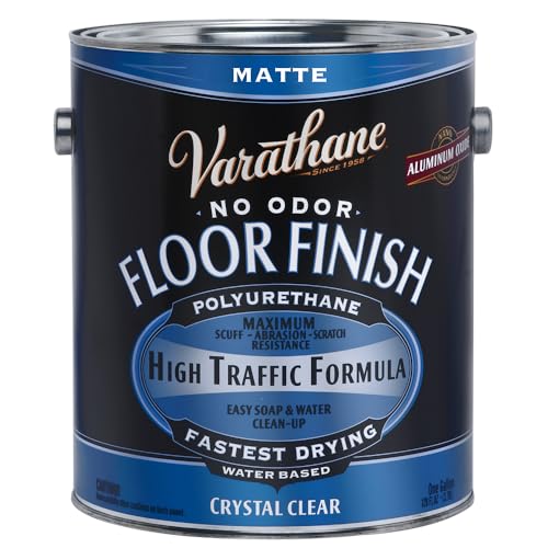 Rust-Oleum 286820 Varathane Water-Based Interior Floor Polyurethane, Matte, 1 Gal
