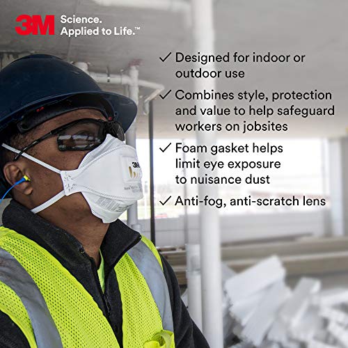 3M Safety Glasses, Virtua CCS, Anti-Fog Gray Lens, Black Frame, ANSI Z87 - color: Gray Lens, Black Frame With Foam Gasket, size: 1 Count (Pack of 1)
