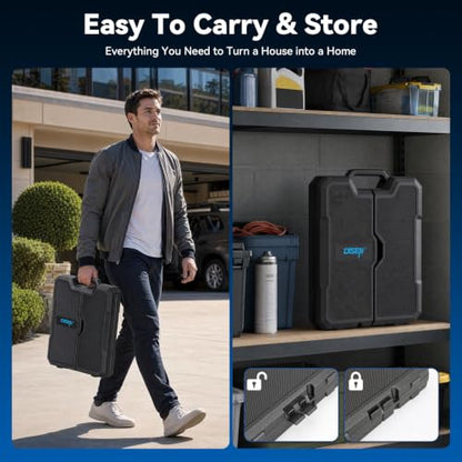 DISEN Home Tool Set with Storage Case Hammer Screwdrivers Pliers Wrenches - size: 81PCS
