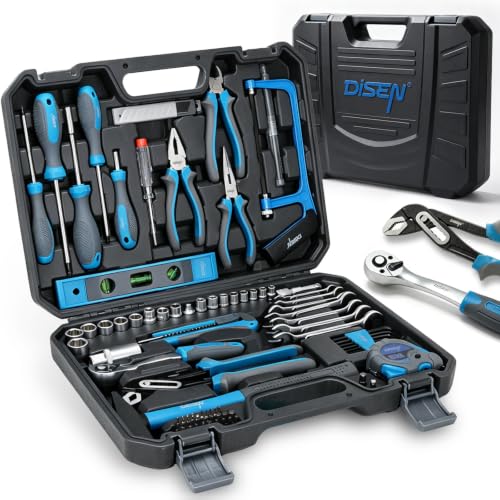 DISEN Home Tool Set with Storage Case Wrenches Pliers Screwdrivers Hammer - size: 95PCS