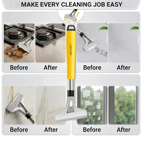 Razor Blade Scraper 4-Inch Floor Scraper Built-in Screwdriver - color: Yellow Razor Blade Scraper