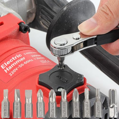 11 in 1 Right Angle Ratcheting Screwdriver Magnetic Low Profile 36 Tooth