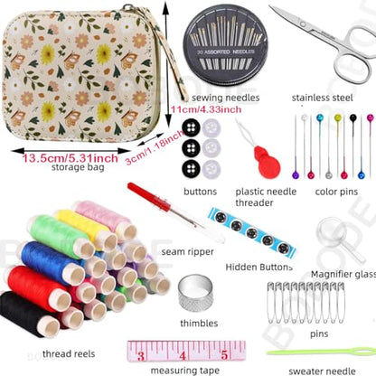 Bobode Travel Sewing Kit for Adults,Cute Basic Sewing Supplies Set - color: 87PCS-HDF