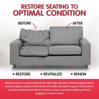 FOAMYFOAM High Density 2 inch Thick, 30 inch Wide, 84 inch Long Upholstery Foam, Cushion Replacement - size: 2" x 30" x 84"