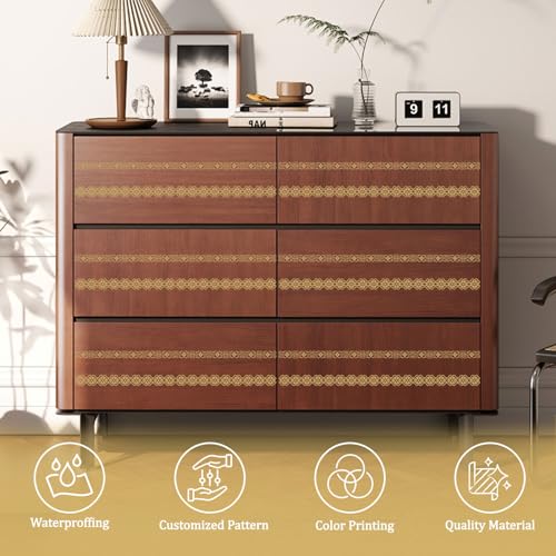 WANDIC 3 Sheets Gold Lace Rub On Transfer Stickers European Retro Scrapbook Stickers Window Decals Waterproof Decals Cup Wraps for DIY Furniture Photo Albums,15 * 30cm - color: Gold Retro Pattern 3