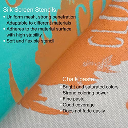 Silk Screen Stencils Transfers Reusable Self Adhesive Mesh Screen Stencil Kit for Chalkboard Fabric(Home Sweet Home) - color: sweet home