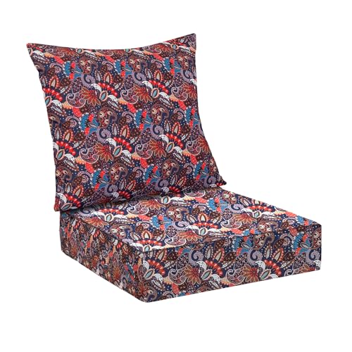 Outdoor Cushions for Patio Furniture,Outdoor Seat Cushion Set 24 x 24 x 5.75 Inch,Waterproof & Fade Resistant Outdoor Chair Cushions,Deep Patio Chair Cushion with Removable Cover,Artistic Floral - color: Artistic Floral, size: 24*24+5.75/25*22.5"