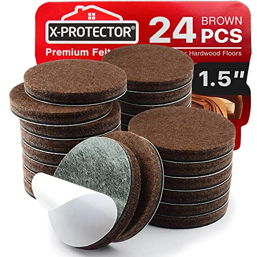 24 Heavy-Duty Felt Furniture Pads 1.5” 1/4” Thick X-Protector! Felt Pads