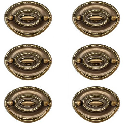 6 Pieces Antique Brass Drawer Pulls - Dresser and Cabinet Knobs, Kitchen Hardware for Cabinets, Handles for Dresser Drawers, Decorative Door Pulls (Antique Brass)