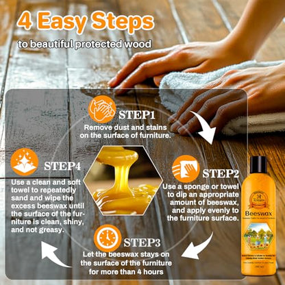 CARGEN Beeswax Furniture Polish - Natural Wood Wax Conditioner 300ML - style: 1 Pack-300ML