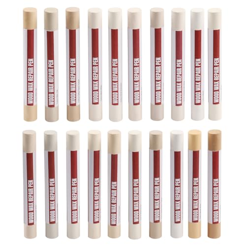 Wood Filler Sticks，20 Colors Wood Repair Wax Crayons Furniture Markers Touch up for Repairing Scratches, Scuffs, Cracks, Dings and Holes in Wood Floors, Cabinets, Furniture (Light Color Series) - color: Light Color Series