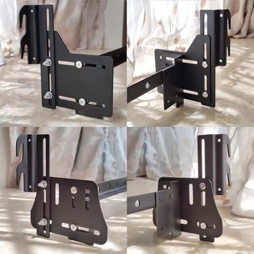 ZhouDaShu 4 Pcs Headboard Adapter Brackets, Bed Frame Bracket Extenders for Headboard, Headboard Adapter Kit for Metal Frame, Headboard Attachment Kit, Bed Frame Hooks Bracket for Headboard - style: Headboard Hooks-4 Pcs