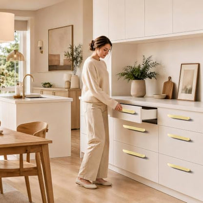 BaiNong 10 Pack Gold Drawer Pulls 9.8" Cabinet Handles Traditional Retro - color: 10 Pack 9.8" Polygon