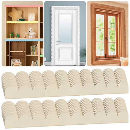 Scalloped Wood Trim, 20 Pack Scallop Wood Trim, 15.75 x 1.57 inch - color: 15.75"x1.57" 20 Pack