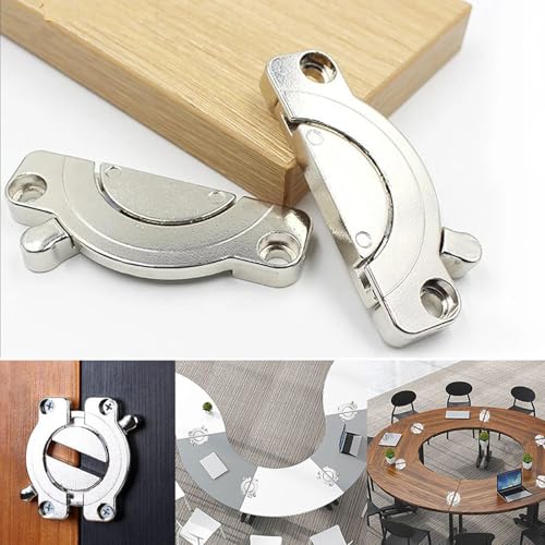 2 Pcs Zinc Alloy Table Buckle Connectors Heavy Duty Table Top Connector Latch, Secure Table Board Locking Hardware Kit, Universal Desk,Table Stabilizer DIY Furniture Dining (with Screws) - style: 2 Pcs