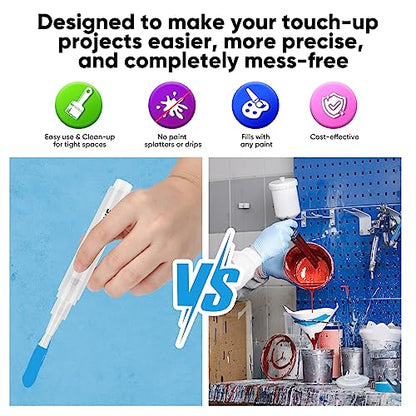 Touch Up Paint Pen 4 Paint Touch Up Pens Fillable Brush Refillable for Walls Wall Repair Funiture Cabinet Wood Floor Window 6ML 9Pcs Set - size: 4 Pack