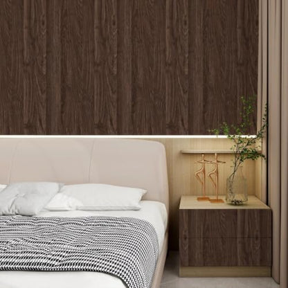 Dark Brown Wood Wallpaper 15.7"x196" Wood Contact Paper Peel and Stick Wallpapers Waterproof Self-Adhesive Vinyl Wallpaper Film for Furniture Countertops Cabinets - color: Dark Brown, size: 15.7" x 196"