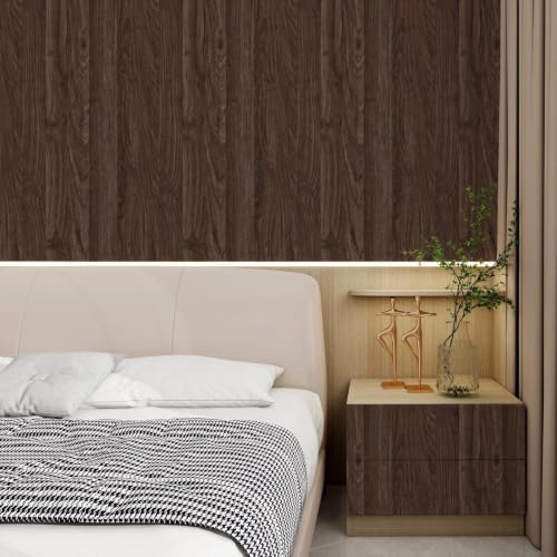 Dark Brown Wood Wallpaper 15.7"x275"Wood Contact Paper Peel and Stick Wallpapers Waterproof Self-Adhesive Vinyl Wallpaper Film for Furniture Countertops Cabinets - color: Dark Brown, size: 15.7" x 275"