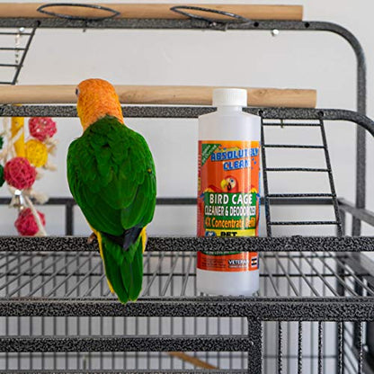 Absolutely Clean Amazing Bird Cage Cleaner and Deodorizer - Just Spray/Wipe - Safely & Easily Removes Bird Messes Quickly and Easily - USA Made - Fragrance Free (4X Concentrate - 16oz Makes 64oz) - style: 16 Fl Oz Concentrate (Makes 64oz)