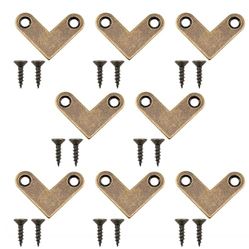 8 Pcs Bronze L-Shaped Flat Corner Bracket, 2.7 cm/1 inch