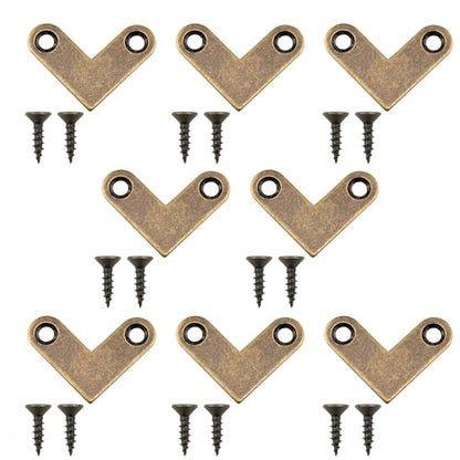 8 Pcs Bronze L-Shaped Flat Corner Bracket, 2.7 cm/1 inch