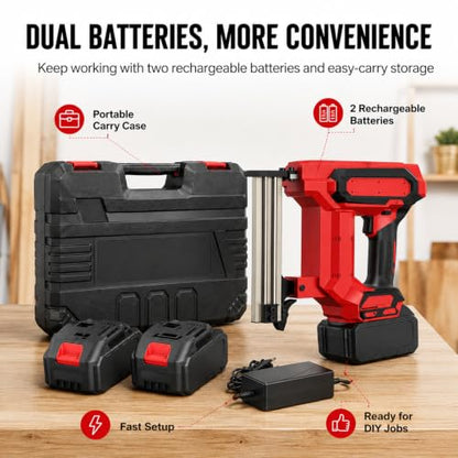 Heavy Duty Cordless Brad Nailer with 4500 Nails, 21V Battery Powered