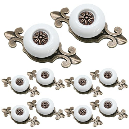Ceramic Knobs, White Dresser Knobs, 10pcs - color: White, size: 10 Pieces