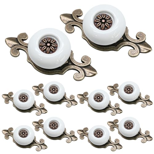 Ceramic Knobs, White Dresser Knobs, 10pcs - color: White, size: 10 Pieces