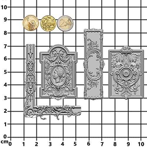 Art Mold for Polyclay Air Dry Clay Plaster, Frame and Plaque - color: Frame and Plaque