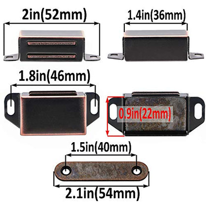 20 lbs Magnetic Door Catch, Heavy Duty Latch for Cabinets Shutter Closet Furniture Door, Stainless Steel Cabinet Catch, Oil Rubbed Bronze (4 Pack) - color: 4PCS