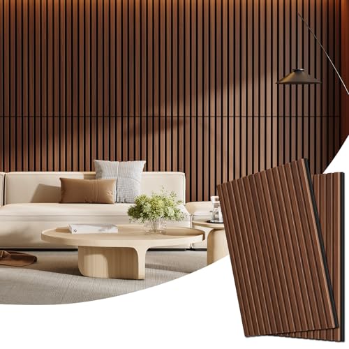 2 Pack Acoustic Wood Panels for Wall 47.24" x 23.81" Soundproof - color: Walnut, size: 47" x 23" (2 PCs)