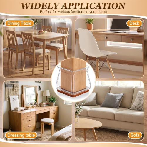 Wenqik 100 Pcs Square Chair Leg Floor Protectors Silicone Chair Leg Covers with Felt Pads Furniture Foot Cap for Hardwood Floors, Reduce Noise, Tile Wood Floor Protection Fit 1-3/16" to 1-9/16" - size: Medium