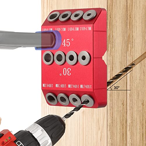 30°, 45°, 90° Angle Drill Guide Jig for Straight or Angled Holes 4 Sizes